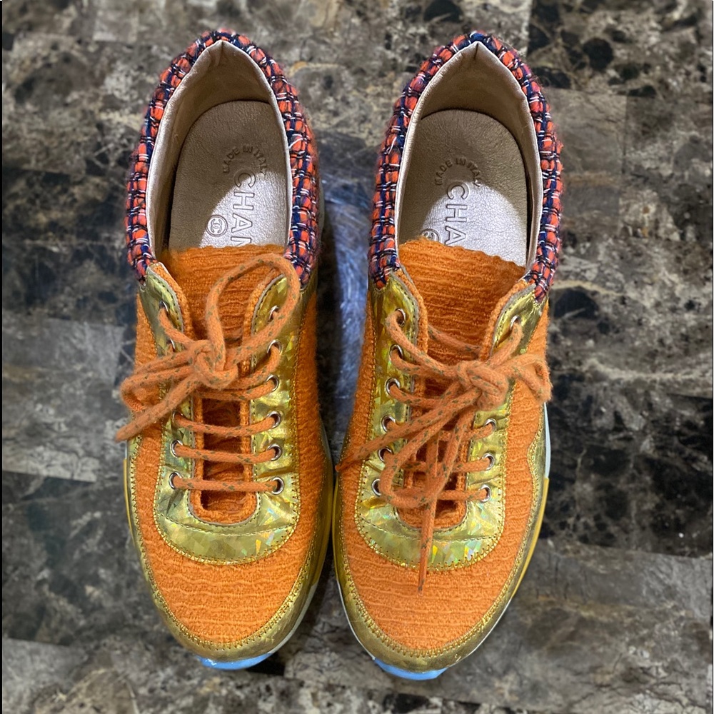 Chanel tweed sneakers  Sz 6